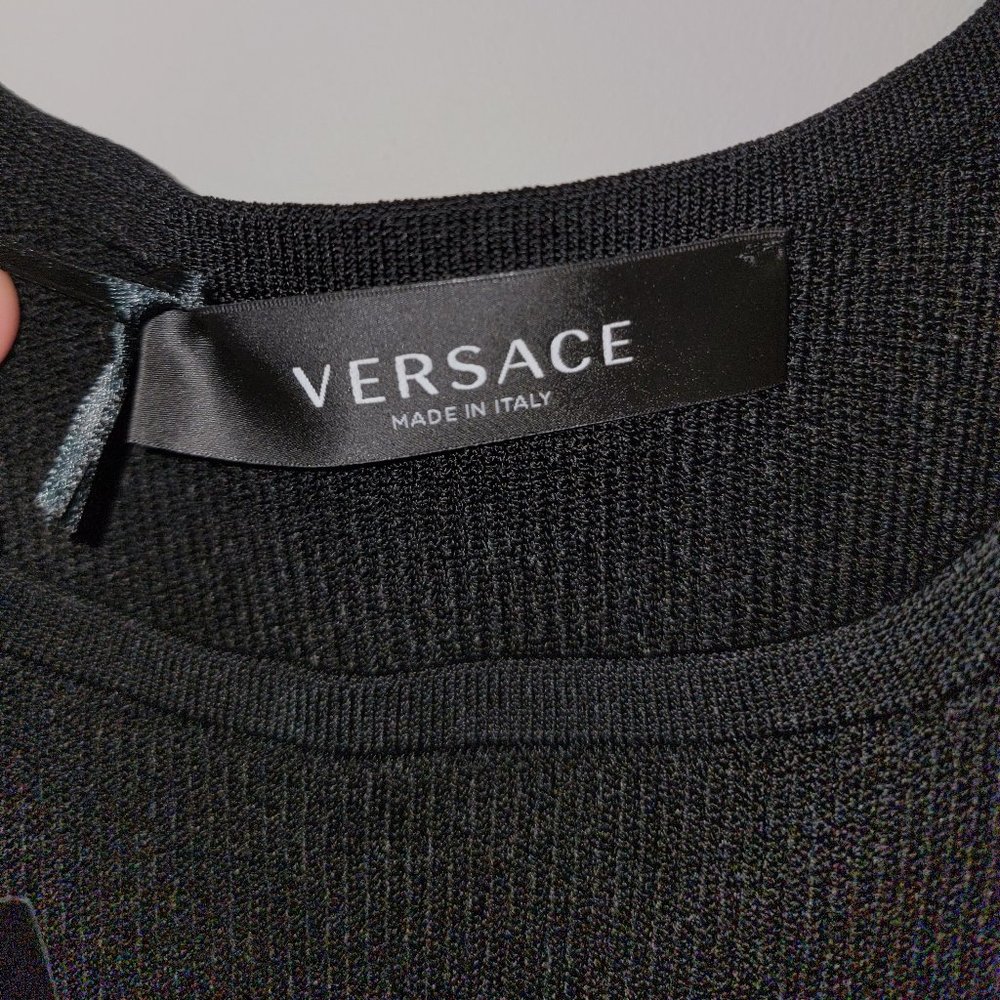 Authentic Versace Medusa '95 Ribbed Knit Mini Dress, Black, Size 46, NWT - Picture 3 of 10